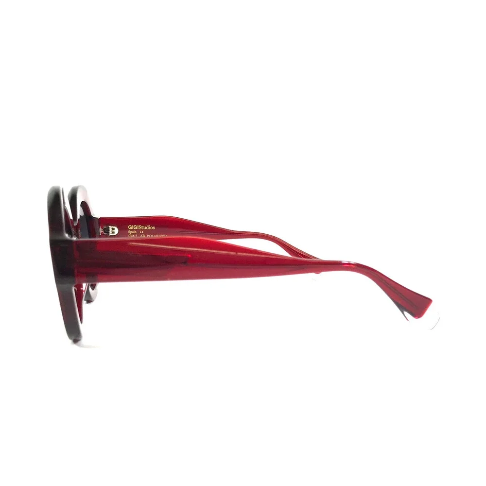 Gigi Studios Sunglasses MADDIE 67063/6 Red Round Frames w/ Blue Gradient Lenses